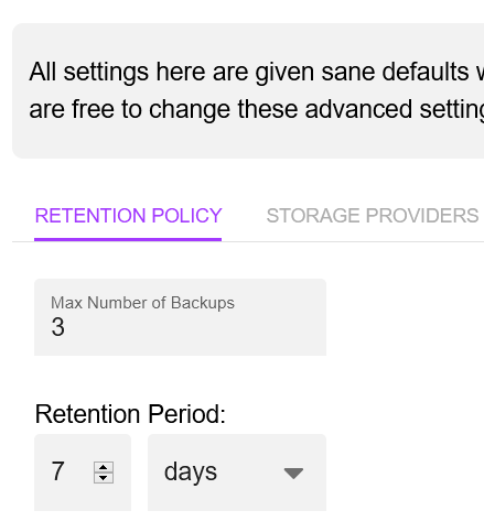 The Bakup.io dashboard